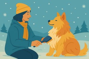 How to Groom a Double-Coated Dog in Winter